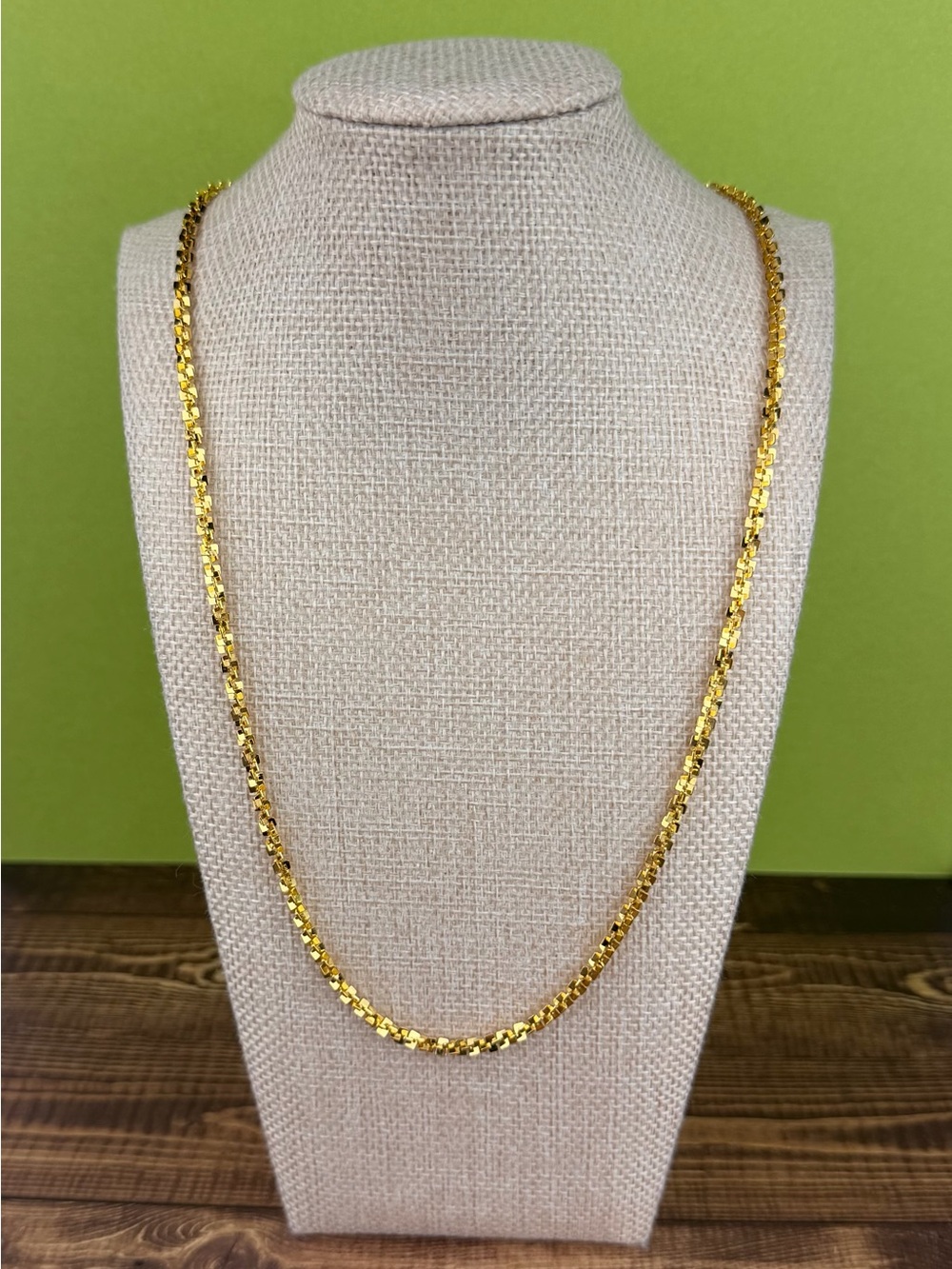 Premier Designs Gold-Tone Sparkling Geometric Link Chain Necklace – 30”